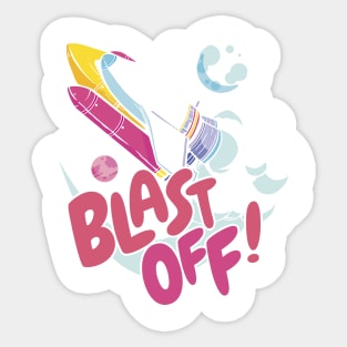 Blast Off P R t shirt Sticker